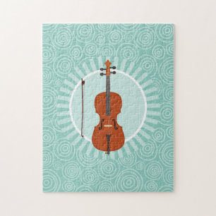 Cello Fun Turquoise Swirl Music Puzzle