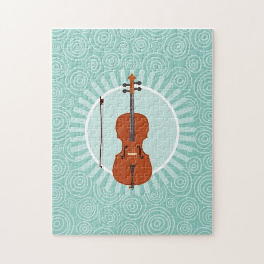 Cello Fun Turquoise Swirl Music Puzzle (Vertikal)