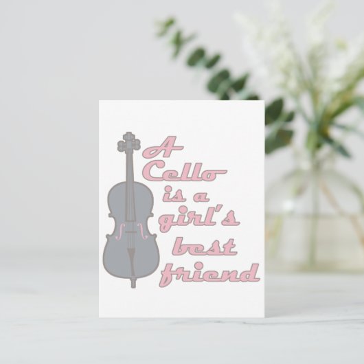 Cello Girl Postkarte (Stehend Vorderseite)