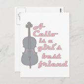 Cello Girl Postkarte (Vorne/Hinten)