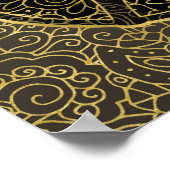 Cello Gold Taupe Filigree Musikinstrument Poster (Ecke)