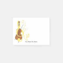 Cello Graphic Musician Music Theme Post-it Klebezettel