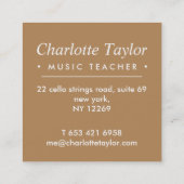 Cello Graphic Musician Music Theme Quadratische Visitenkarte (Rückseite)