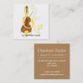 Cello Graphic Musician Music Theme Quadratische Visitenkarte (Vorne/Hinten)