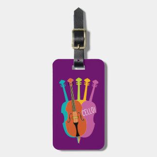 Cello-hallo Musikinstrument-bunte Cellos Gepäckanhänger