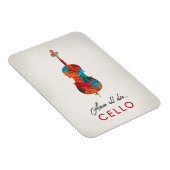Cello - Helle, farbenfrohe Musik Magnet (Rechte Seite)