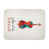 Cello - Helle, farbenfrohe Musik Magnet (Horizontal)