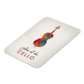 Cello - Helle, farbenfrohe Musik Magnet (Linke Seite)