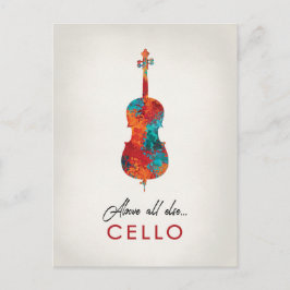 Cello - Helle, farbenfrohe Musik Postkarte