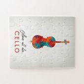 Cello - Helle, farbenfrohe Musik Puzzle (Horizontal)