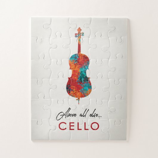 Cello - Helle, farbenfrohe Musik Puzzle (Vertikal)