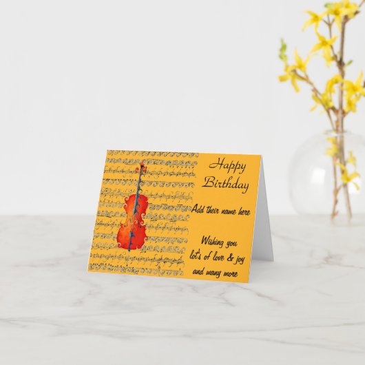 Cello & I Rock!_ Karte (Gelbe Blume)