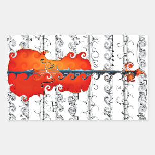 Cello & I Rock!_ Rechteckiger Aufkleber