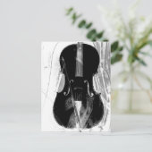 Cello-Illustration in Schwarzweiß Postkarte (Stehend Vorderseite)