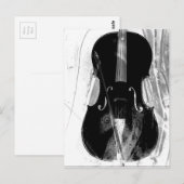 Cello-Illustration in Schwarzweiß Postkarte (Vorne/Hinten)