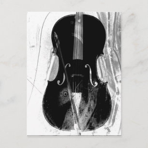 Cello-Illustration in Schwarzweiß Postkarte