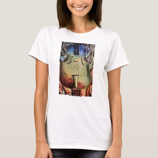 Cello in Brand T-Shirt (Vorderseite)