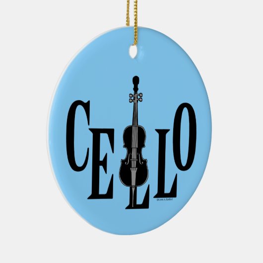 Cello in Cello Keramik Ornament (Rechts)