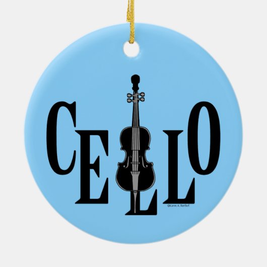 Cello in Cello Keramik Ornament (Hinten)