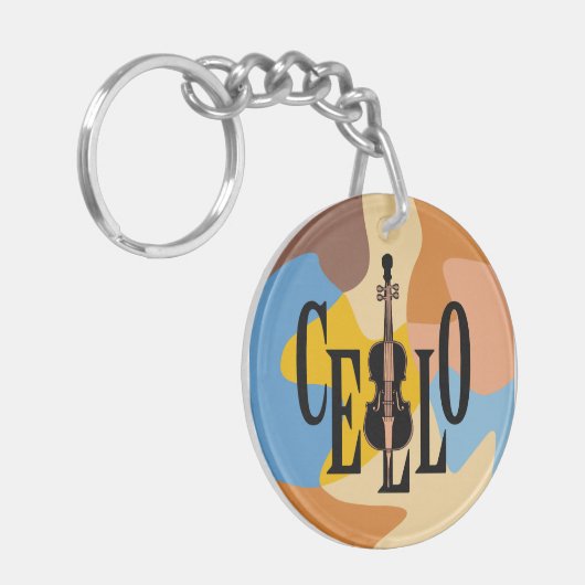 Cello in Cello Schlüsselanhänger (Vorderseite links)