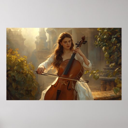 Cello in the Golden Garden Poster (Vorne)