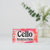 Cello Instruction Lessons Hot Pink Business Cards Visitenkarte (Stehend Vorderseite)