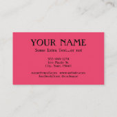 Cello Instruction Lessons Hot Pink Business Cards Visitenkarte (Rückseite)