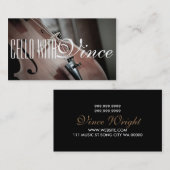 Cello Instructor Music Studio Business Card Visitenkarte (Vorne/Hinten)