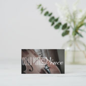 Cello Instructor Music Studio Business Card Visitenkarte (Stehend Vorderseite)
