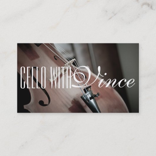 Cello Instructor Music Studio Business Card Visitenkarte (Vorderseite)