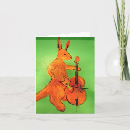 Cello: Kangaroos Dankeskarte (Vorderseite)