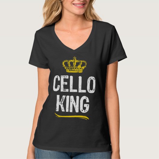 Cello King Men Boys Player  Cool Cellist T-Shirt (Vorderseite)