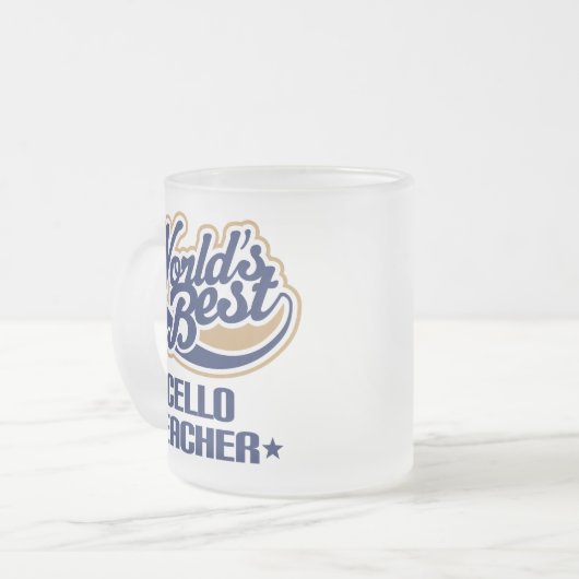 Cello-Lehrer-Geschenk Mattglastasse (Vorderseite Links)