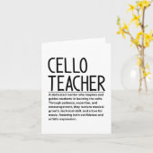 Cello-Lehrer Karte (Gelbe Blume)