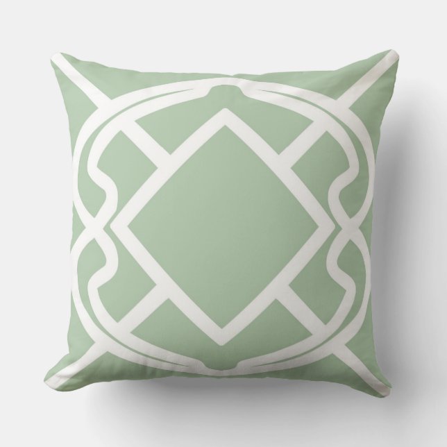 Cello Light sage green Trellis Design Kissen (Vorderseite)