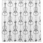 Cello Line Zeichnend Duschvorhang (Vorderseite)