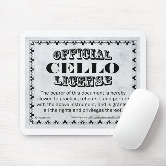 Cello-Lizenz Mousepad (Mit Mouse)