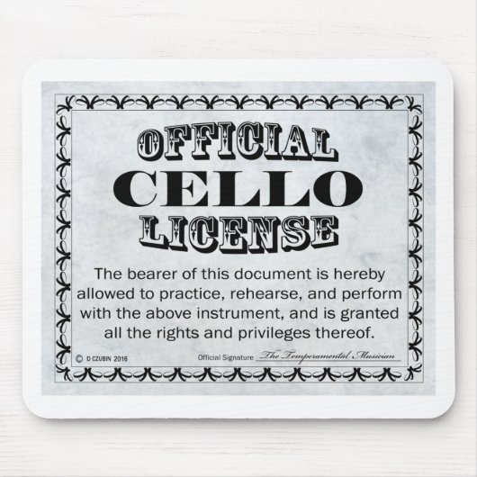 Cello-Lizenz Mousepad (Vorne)