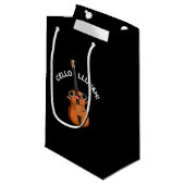 Cello-llujah Funny Cello Pun Dark BG Kleine Geschenktüte (Vorderseite Schrägansicht)