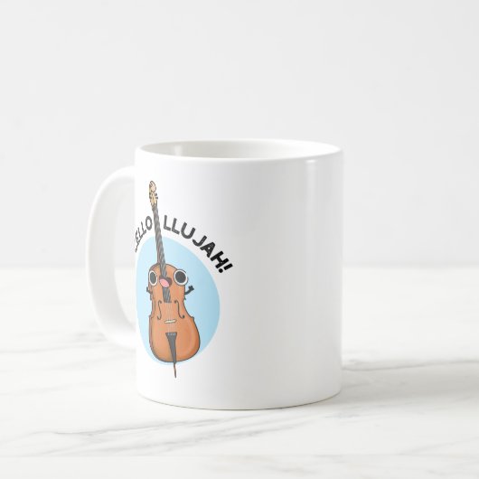Cello-llujah Funny Cello Pun Kaffeetasse (Vorderseite Links)