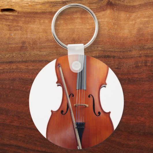 Cello mit Bogen, nah Schlüsselanhänger (Vorderseite)