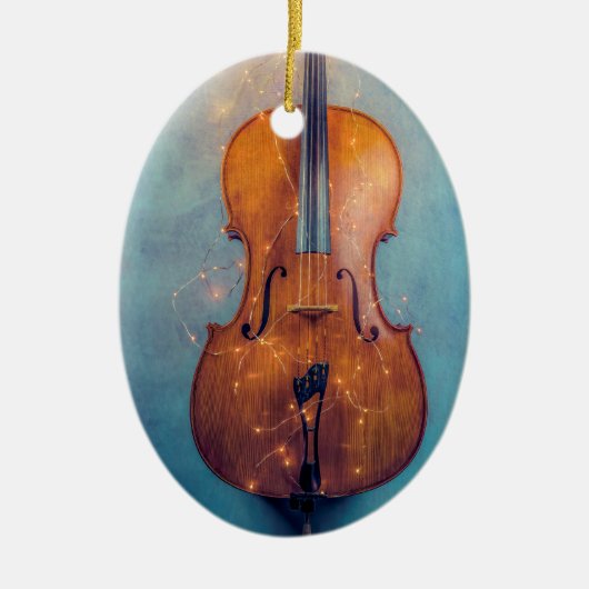 Cello mit Lichtern Weihnachtsschmuck (Vorne)
