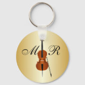 Cello mit Monogramm Schlüsselanhänger (Vorderseite)