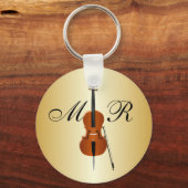 Cello mit Monogramm Schlüsselanhänger (Vorderseite)