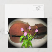 Cello mit Tulips-Postkarte Postkarte (Vorne/Hinten)