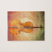 Cello mit warmem buntem strukturiertem Hintergrund Puzzle (Horizontal)