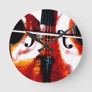 Cello Music ist das Leben Schöne Kunst Runde Wanduhr