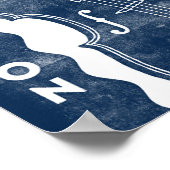 Cello Music Poster Blue White Play on Art Print (Ecke)