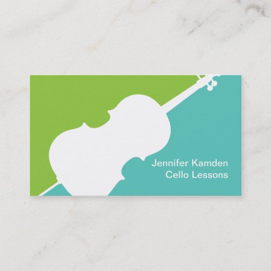 Cello Music Teacher Player Cellist Musician Visitenkarte (Vorderseite)
