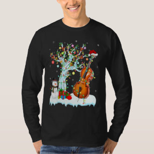 Cello Music Xmas Tree Lighting Weihnachtsmannmütze T-Shirt